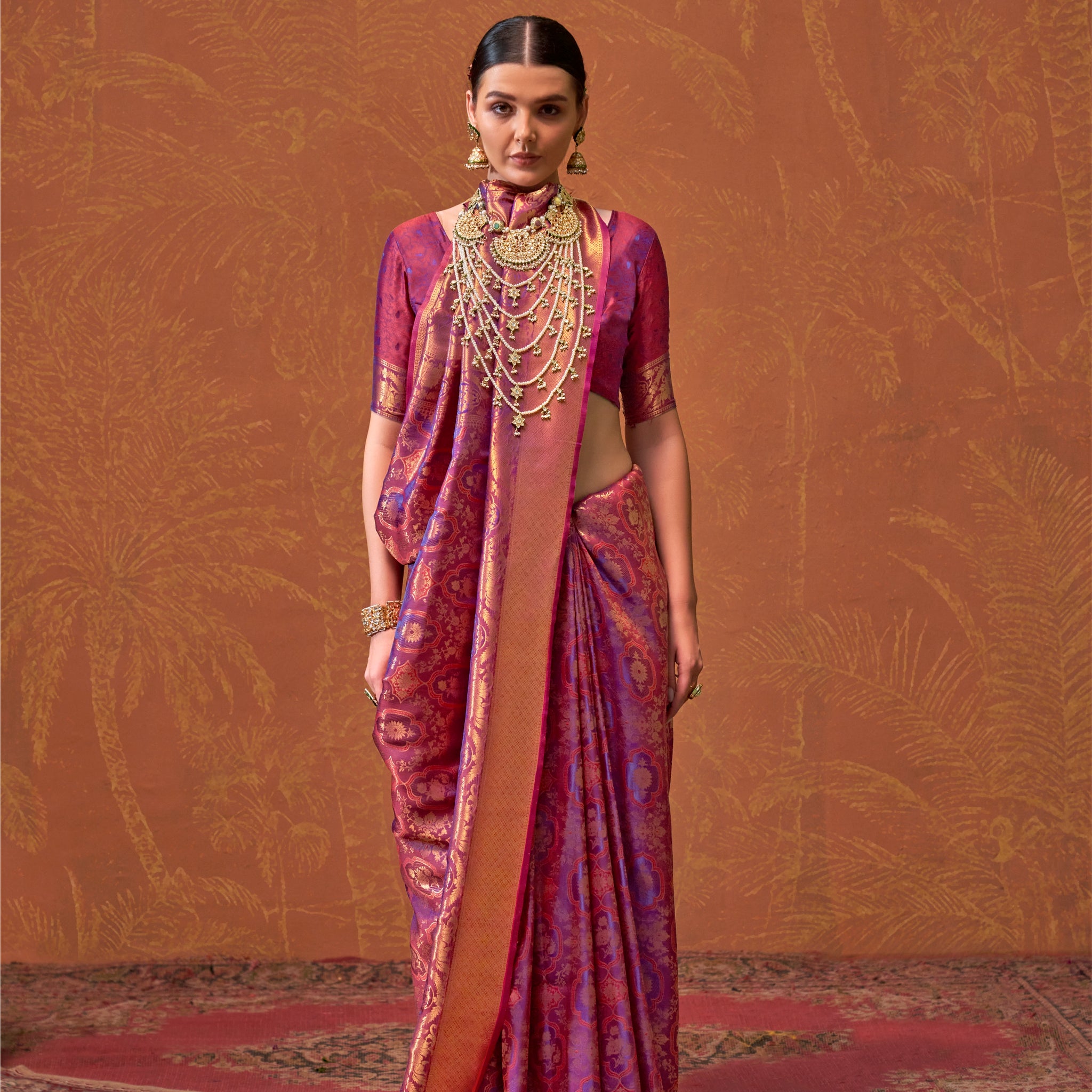 Ruby Zari Kanjeevaram Saree - Purple