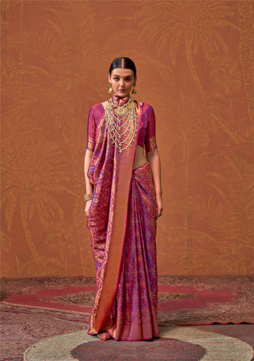 Ruby Zari Kanjeevaram Saree - Purple