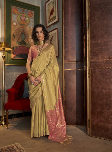 Contessa Ethnic Design Zari Banarasi Saree - Beige