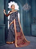 Saree Mall Navy Printed Saree