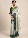 Bhagalpuri Green Silk Saree