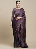 Georgette Solid Designer Saree With Unstitched Blouse Piece