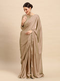 Saree Mall Brown Saree With Unstitched Blouse